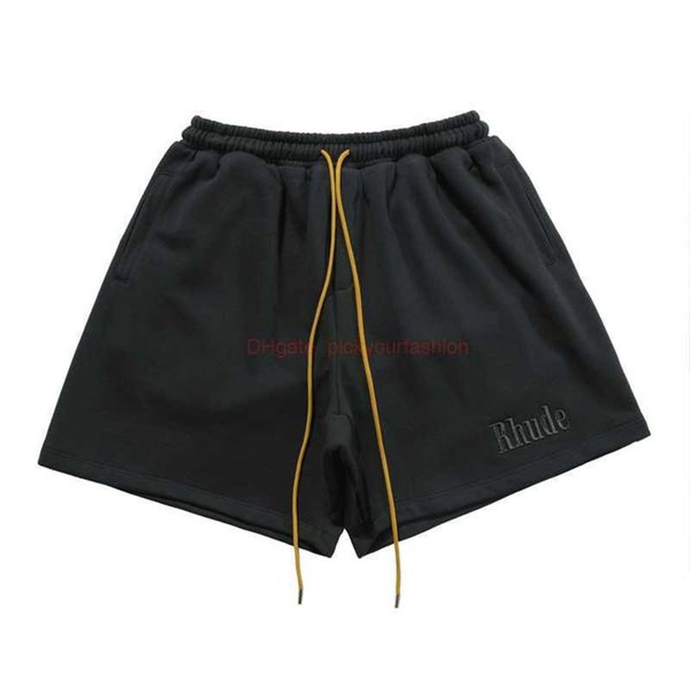 Designer Short Fashion Casual Clothing Beach shorts Original Quality Rhude Trendy Shorts 21ss Embroidered Solid Color High Street Drawstring