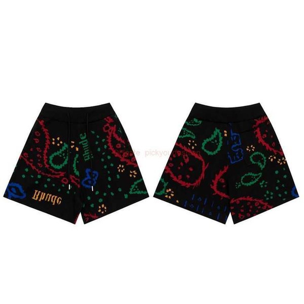 Designer Short Fashion Casual Clothing Beach shorts Rhude Cashew Flower Woolen Jacquard Drawstring Shorts High Street Loose Fashion Casual K