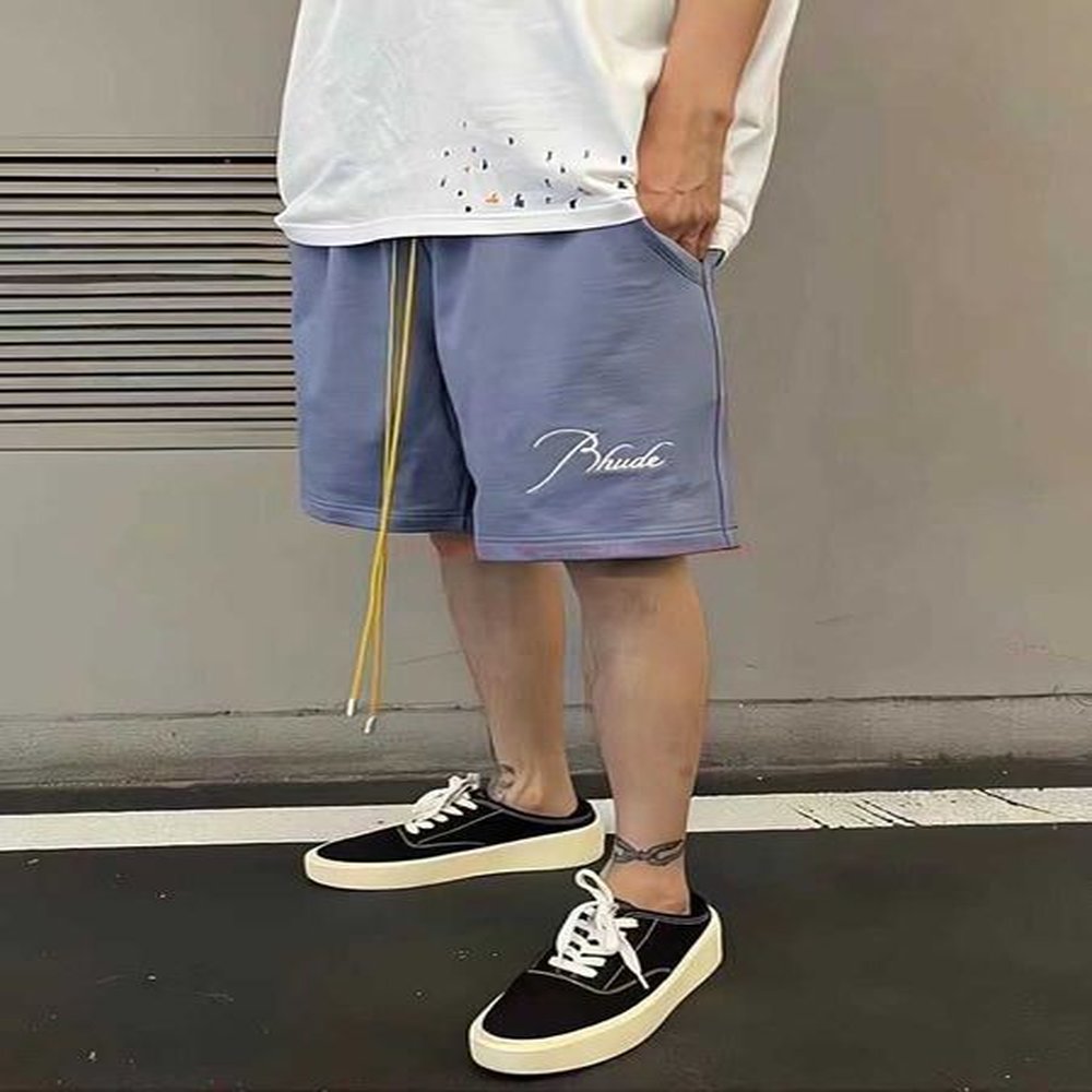 Designer Short Fashion Casual Clothing Beach shorts Rhude Drawstring Shorts High Street Trendy Brand Loose Casual Summer Couple American Bea
