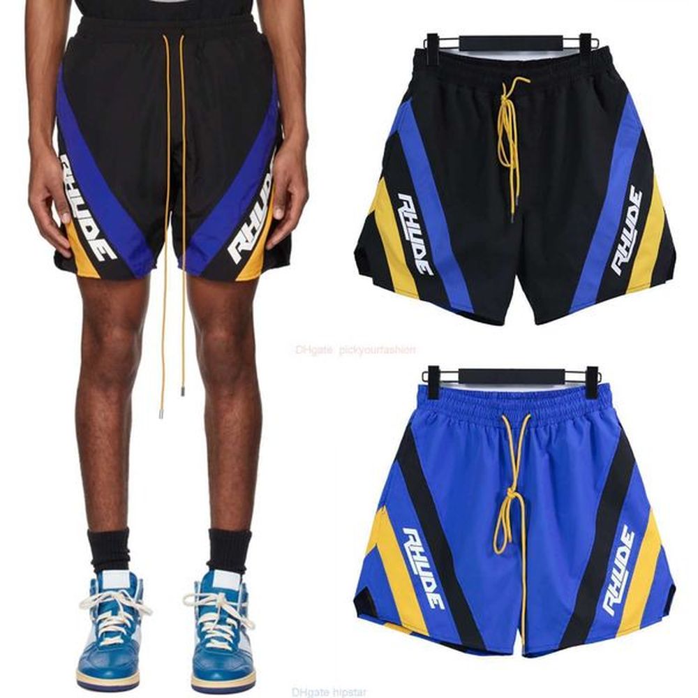 Designer Short Fashion Casual Clothing Beach shorts Rhude Mens Printed Letter Printing Side Contrast Sports Casual Mens Summer Shorts Jogger