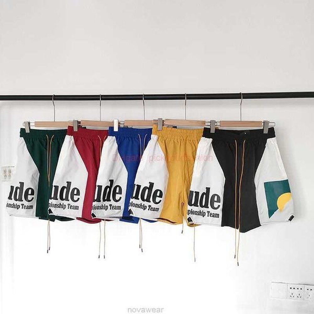 Designer Short Fashion Casual Clothing Beach shorts Rhude Panel Short Sunset Print Contrast Sports Shorts Casual Capris for Men Women Jogger