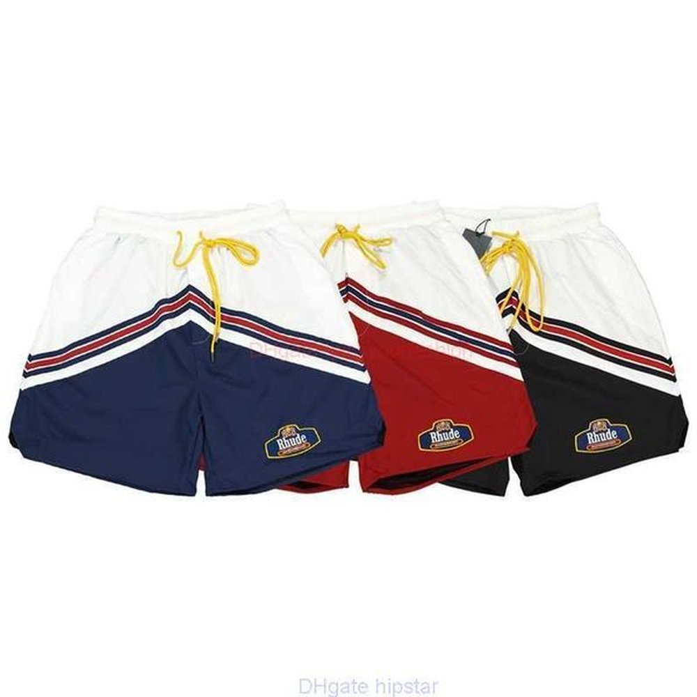 Designer Short Fashion Casual Clothing Beach shorts Rhude Shorts Logo Contrast 21ss American Fashion Brand Monaco Street Academy Style Wear