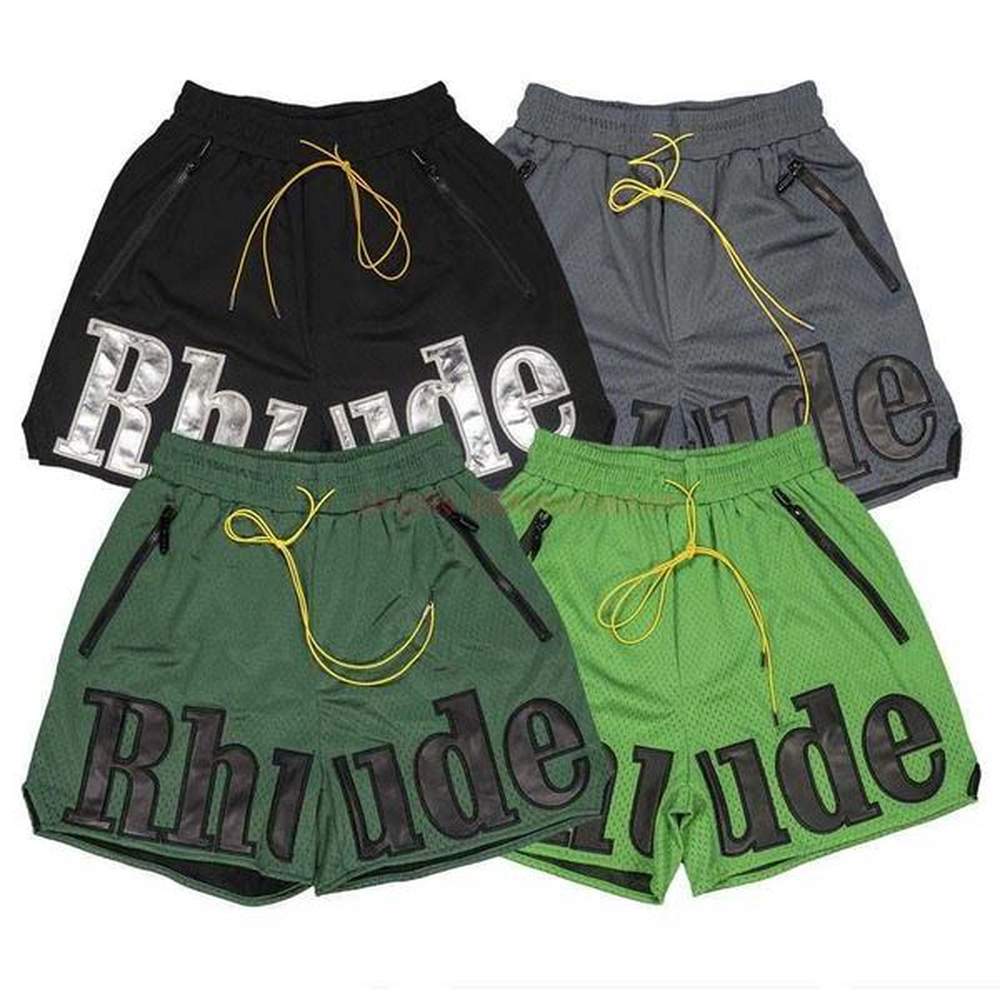 Designer Short Fashion Casual Clothing Beach shorts Trendy Rhude Summer Mesh Breathable Basketball Embroidery Letter Multi Pocket Popular Sp