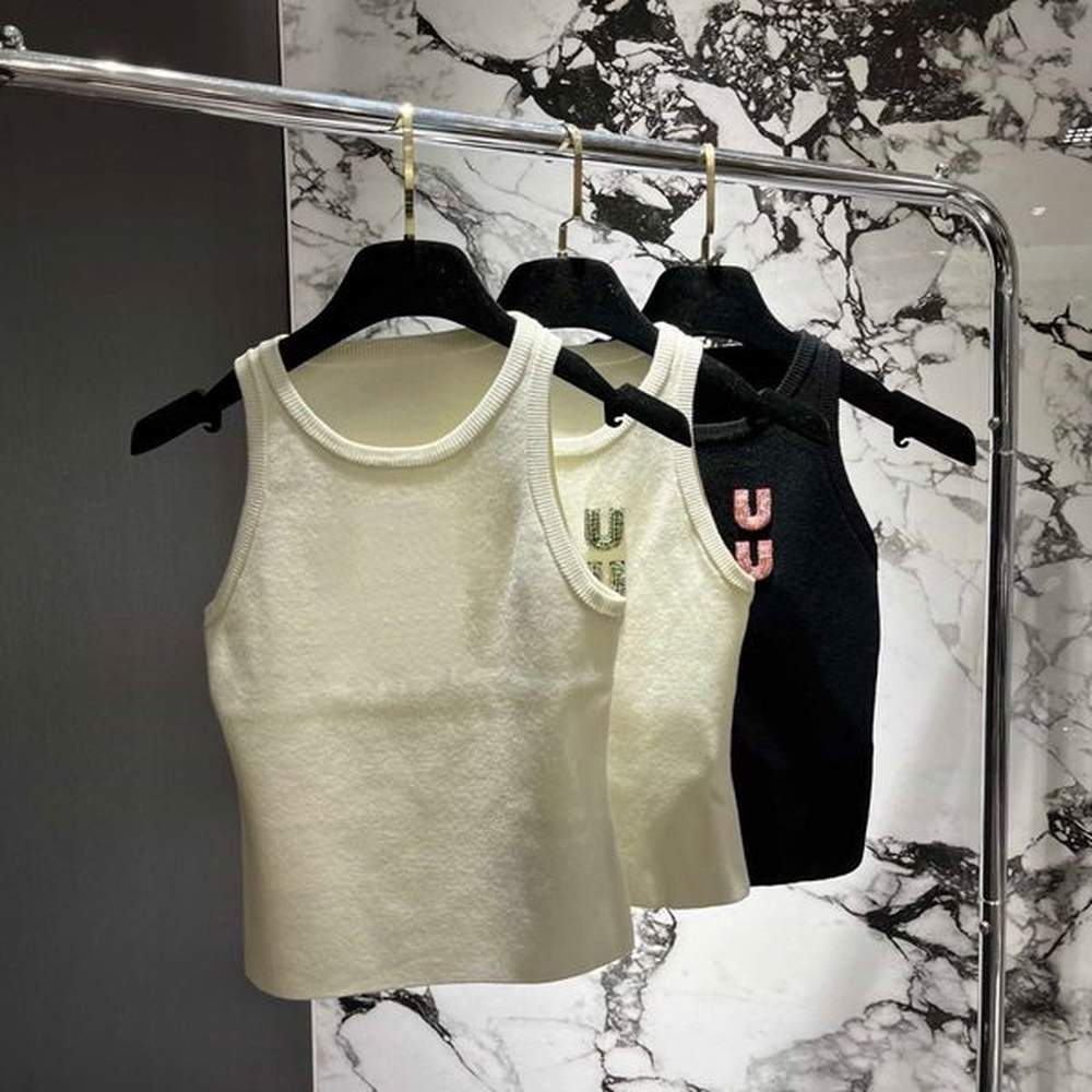 designer sleeveless knit vest stylish slim fit knit tops women
