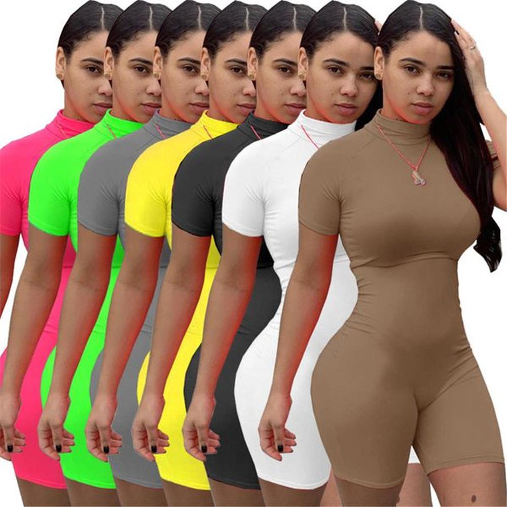 designer summer short sleeve rompers spring women bodycon jumpsuits casual