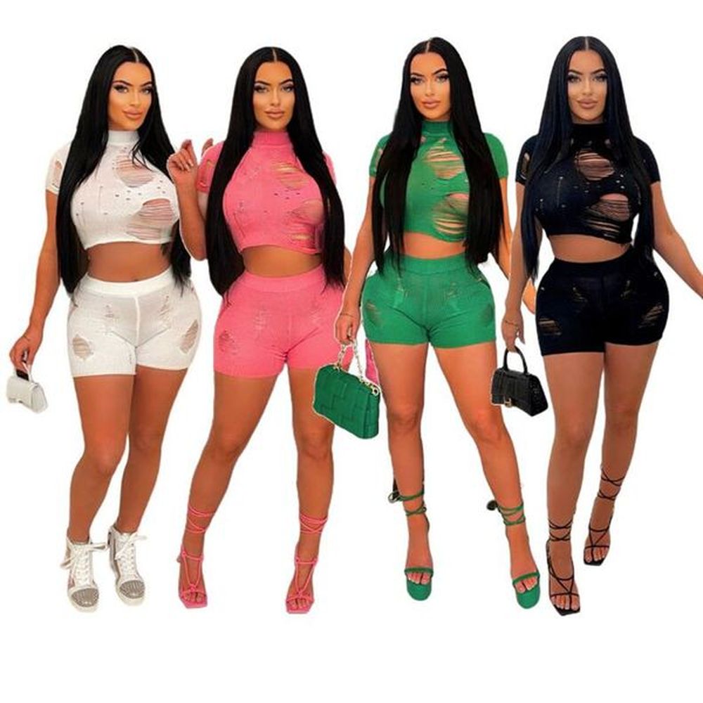 designer summer tracksuits women knitted outfits two piece sets