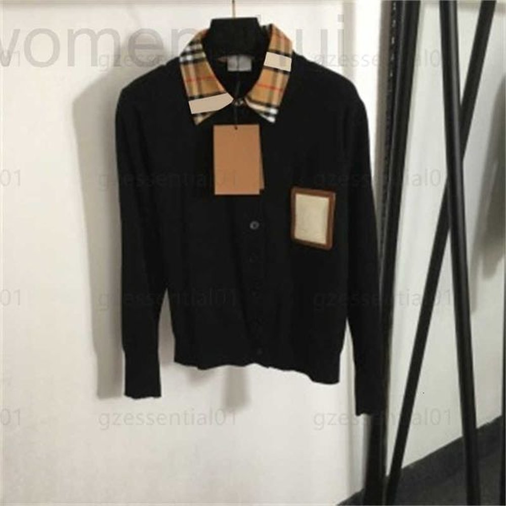 designer sweater cardigan womens knit letter printed embroidered leather pocket