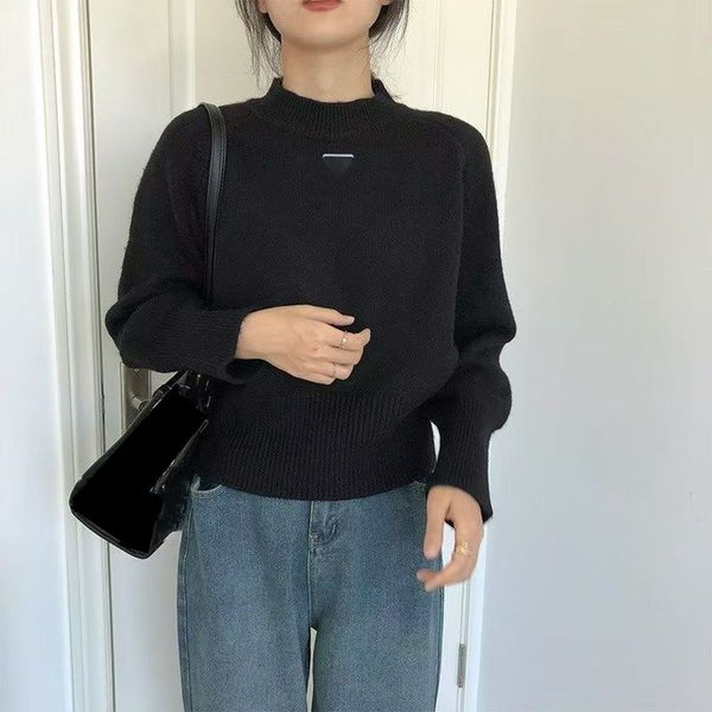 designer sweater embroidery womens sweaters woman knit round neck high