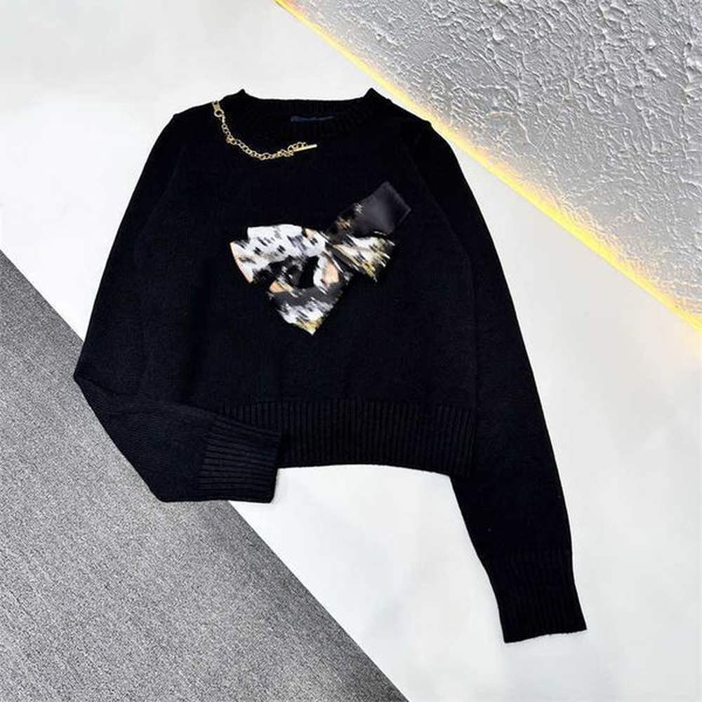 designer sweater women pullover sweaters autumn gold chain with silk