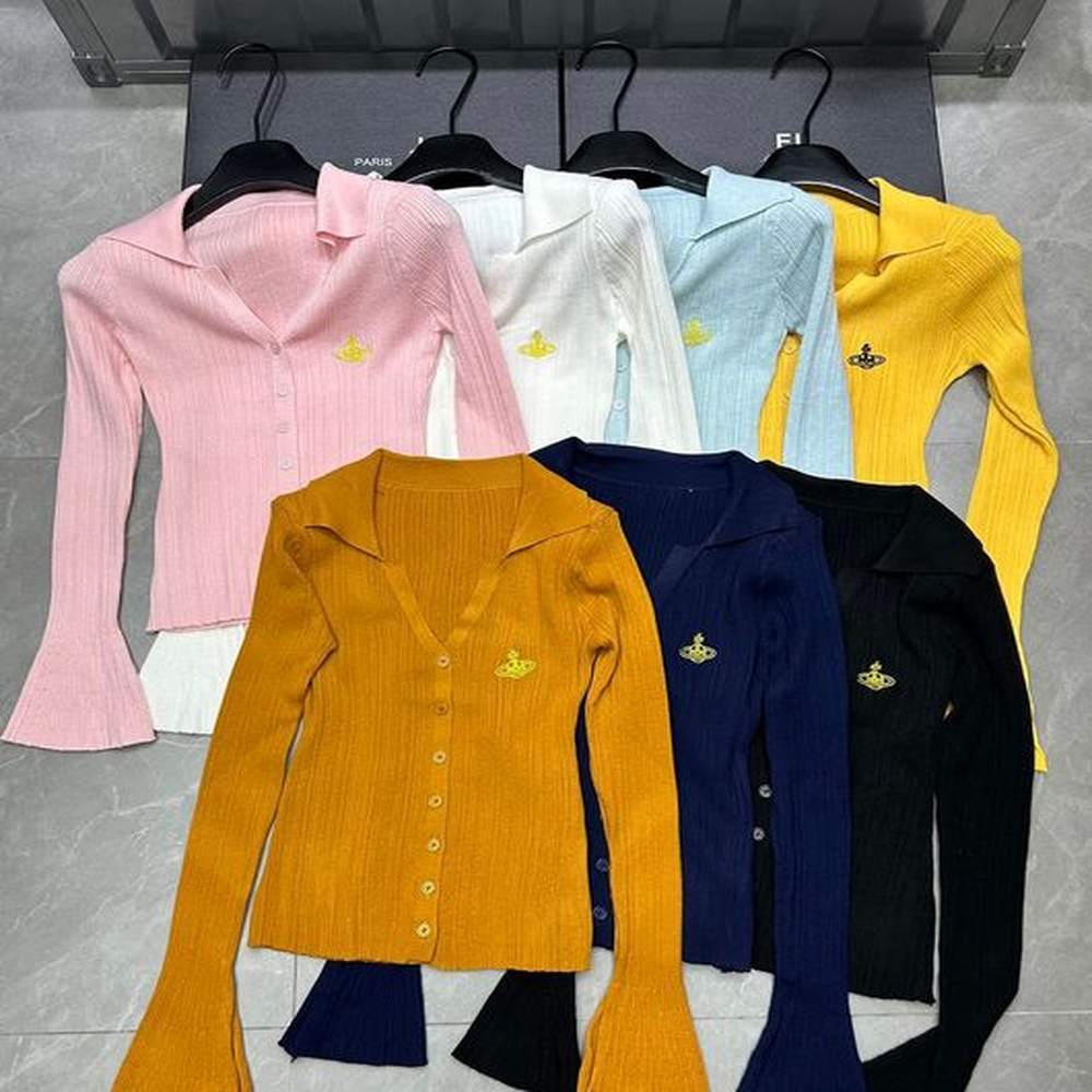 designer sweater women viviennn westooo sweater polo long sleeves