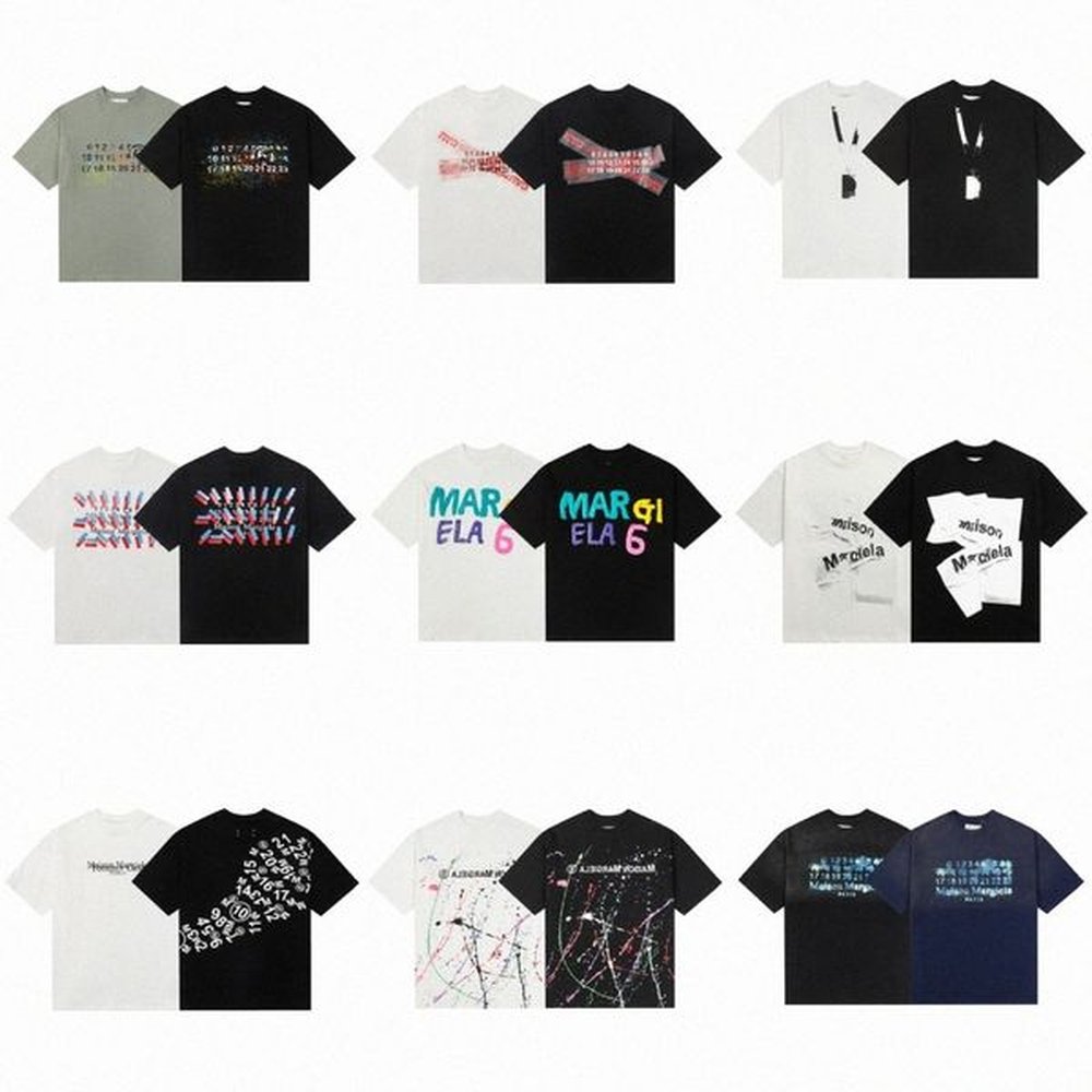 designer t shirt mason margela mens tshirt digital pattern round neck trendy brand short sleeved shirt