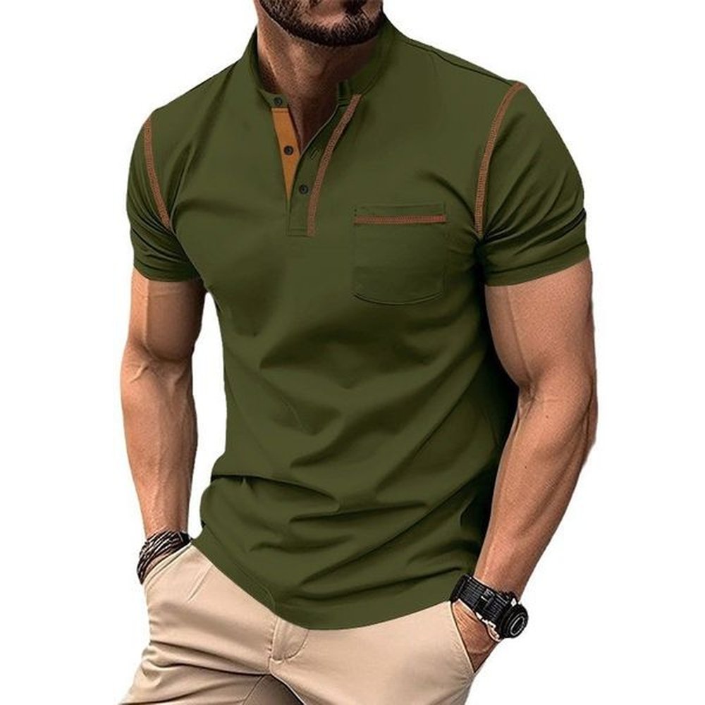 Designer T Shirt Men Short Sleeve tshirt Summer Round Neck Short Sleeve Henley Shirts Slim Fit clothes with Pockets