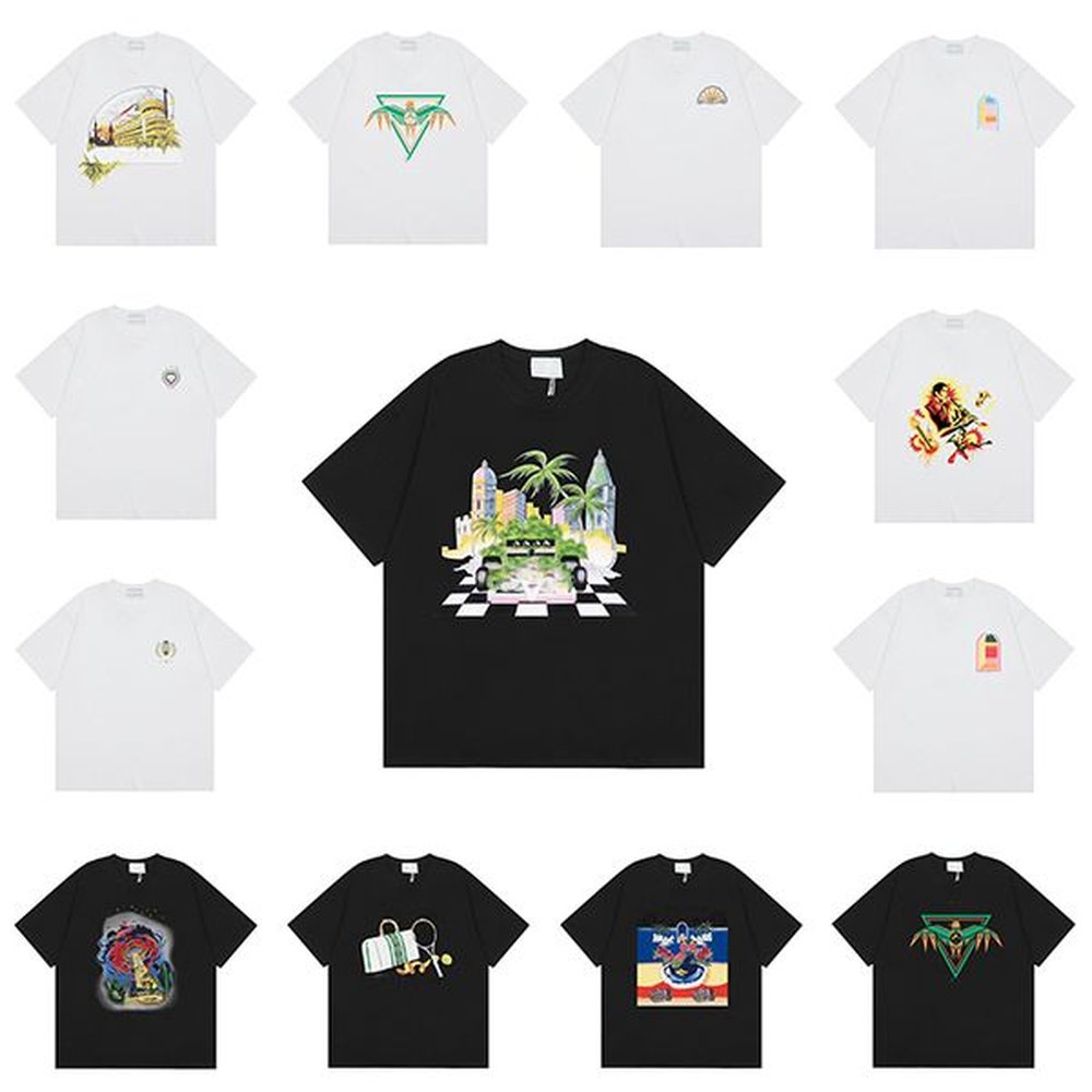 designer t shirt mens t shirts High Quality fashion spray paint graffiti sleeves high street loose Tide brand Crew Neck Letter