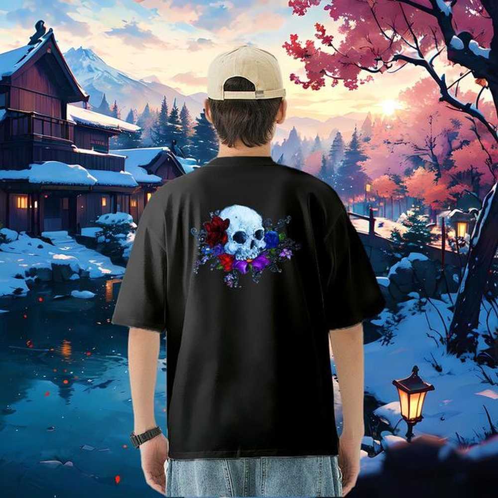 2024 Designer T shirt skull Tops Shirt 100% Cotton 230g Summer Casual Free Shipping Custom Print Oversized Round Neck Short Sleeve Mens Tshi