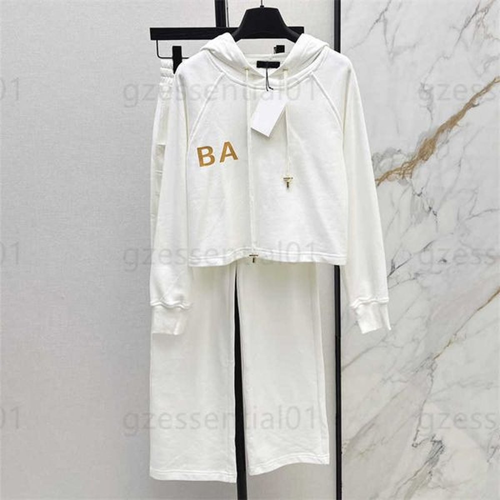 designer tracksuit fashion exercise two pieces sets sidecontrast splicing standup