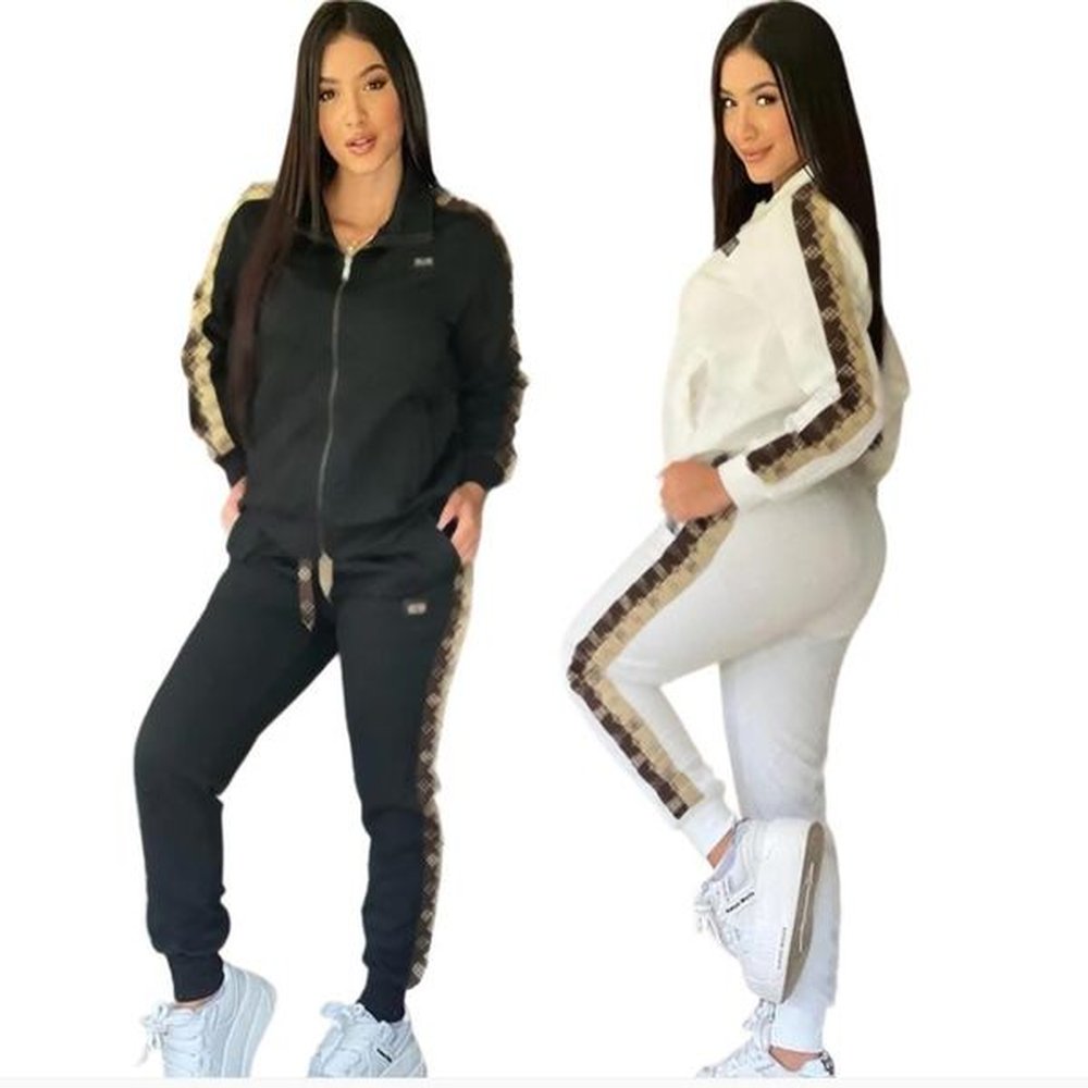 designer tracksuit fashion zip pieces suit spring autumn sweatshirt