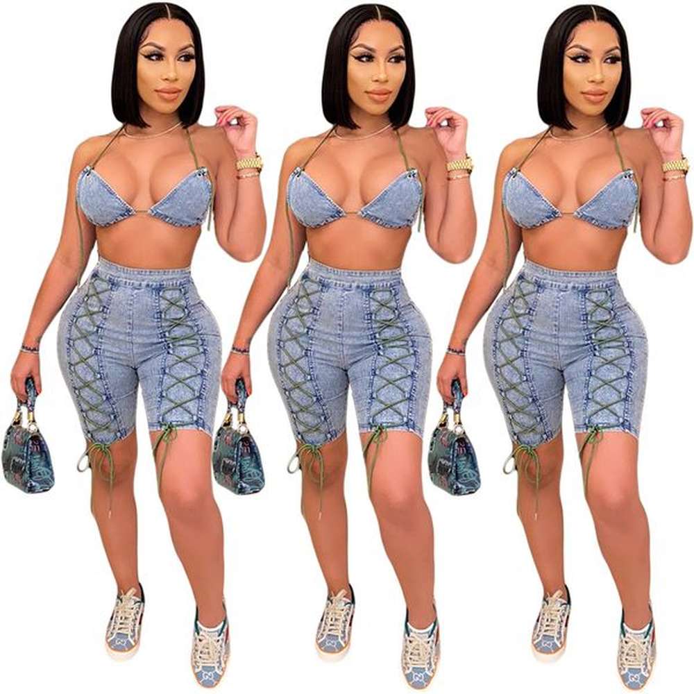 designer tracksuits women denim two piece sets spring summer clothes