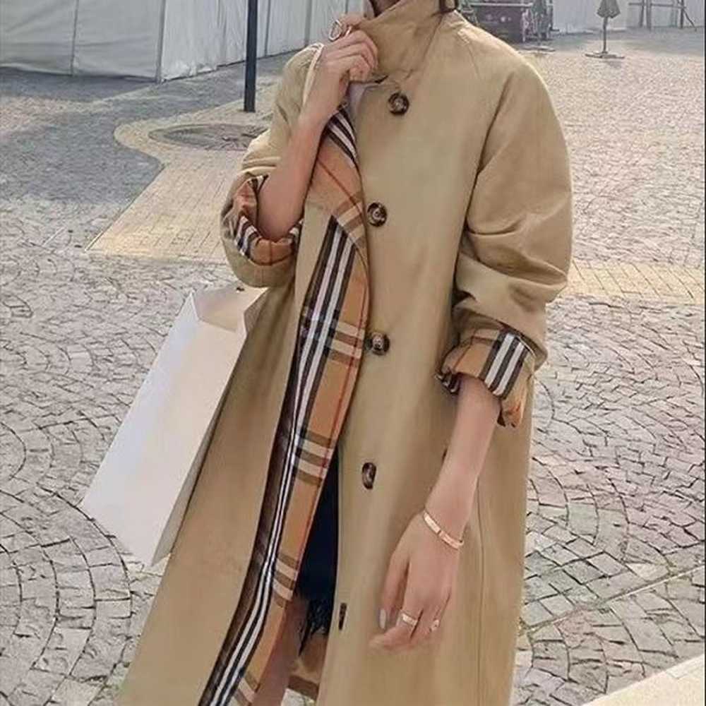 designer trench coat european and american luxury plaid style