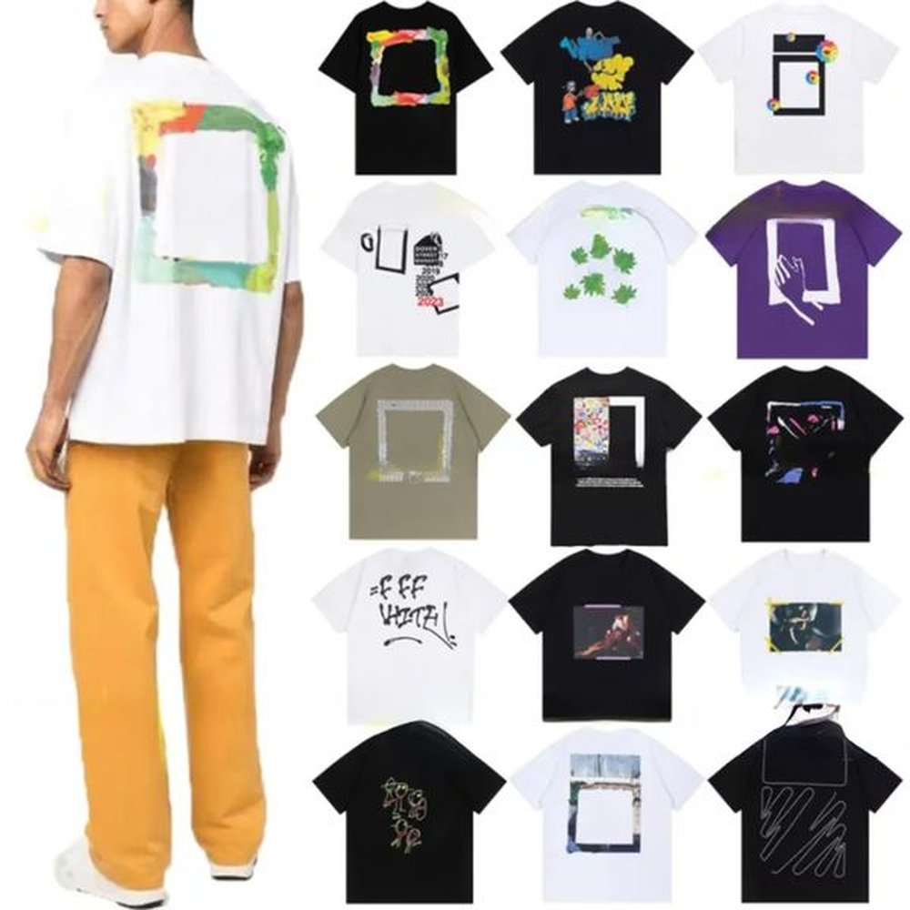 Designer T-shirt fashionable men's shirt summer new item luxurious offes letter printed clothing black and white shirt women's T-s