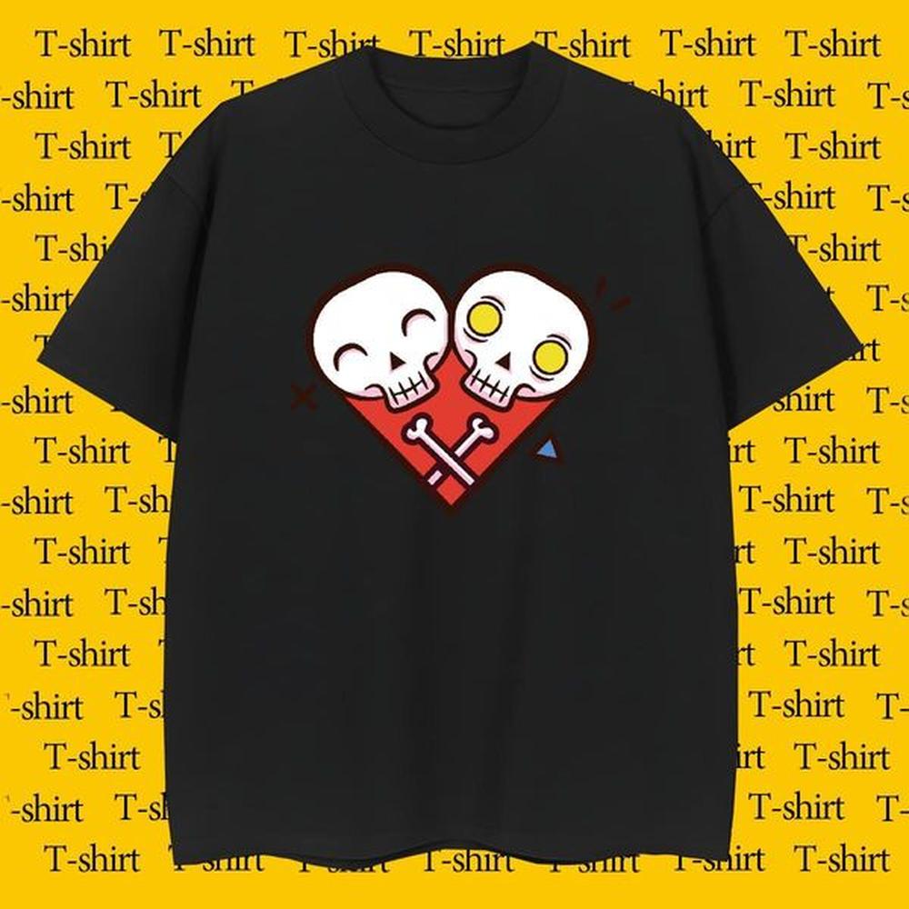 Designer T-Shirts for Men 230g Cotton skull Daily Outfit Custom Printed Breathable Short Sleeve Men Tees 2024 DIY Clothings
