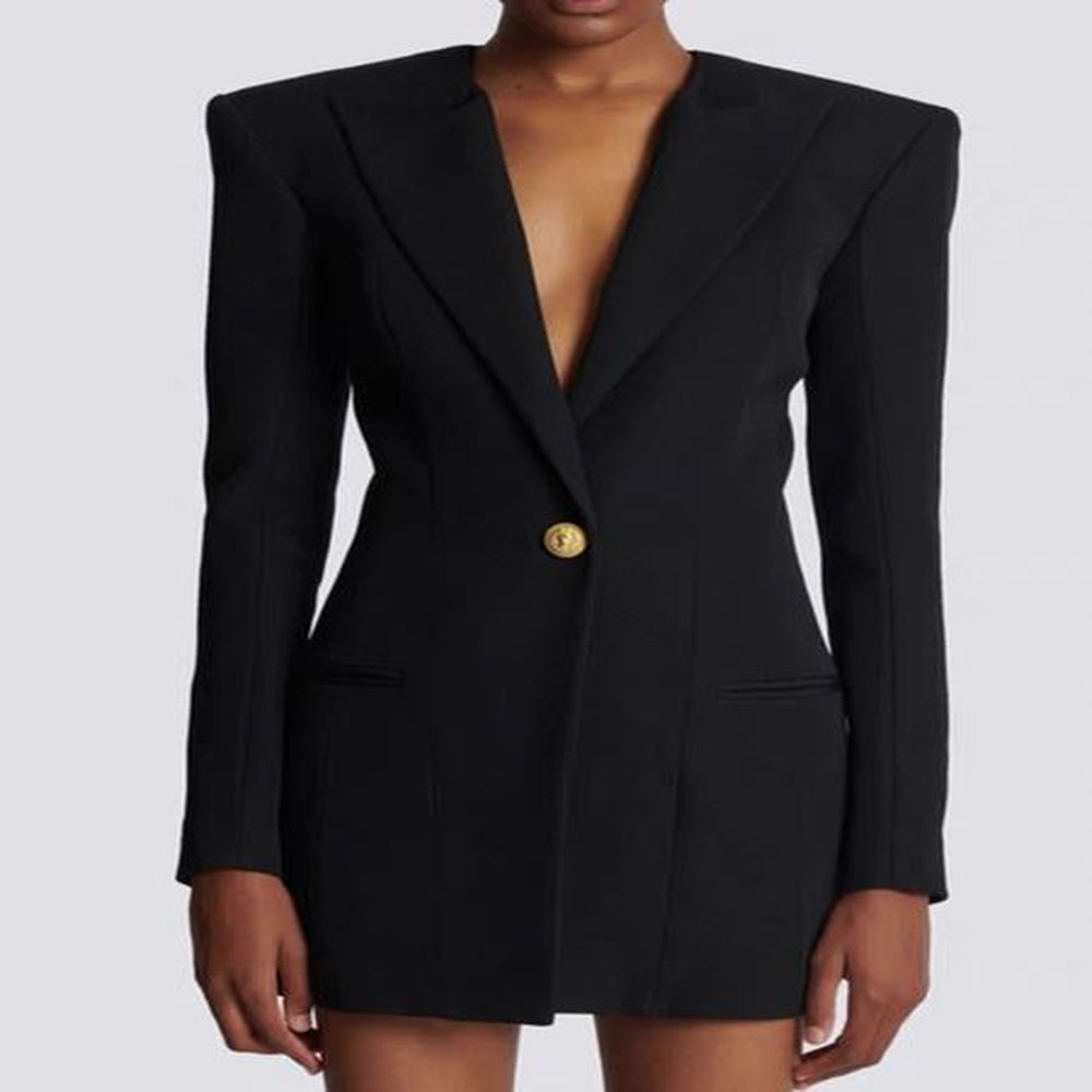 designer women blazer jacket coat clothing wool blend spring autumn
