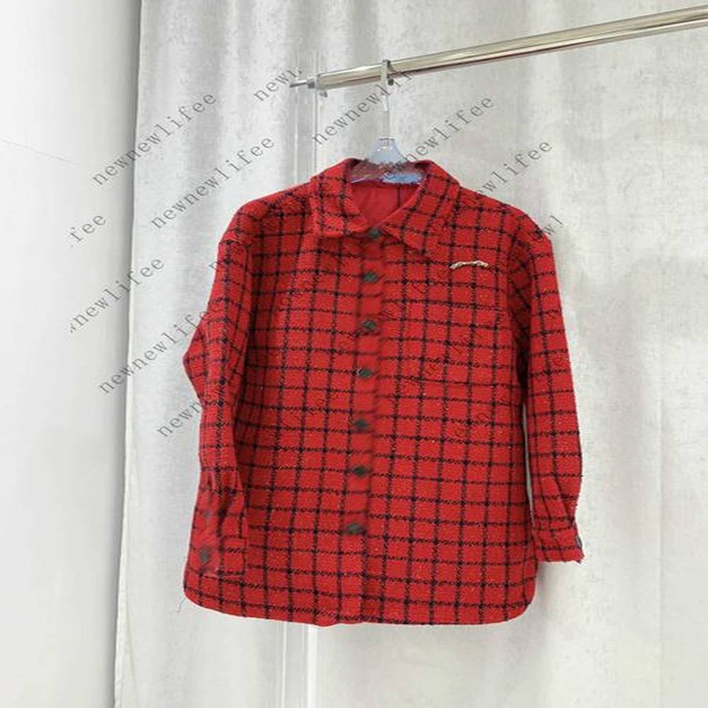 designer women coat fashion long sleeve checkered girl overcoat size