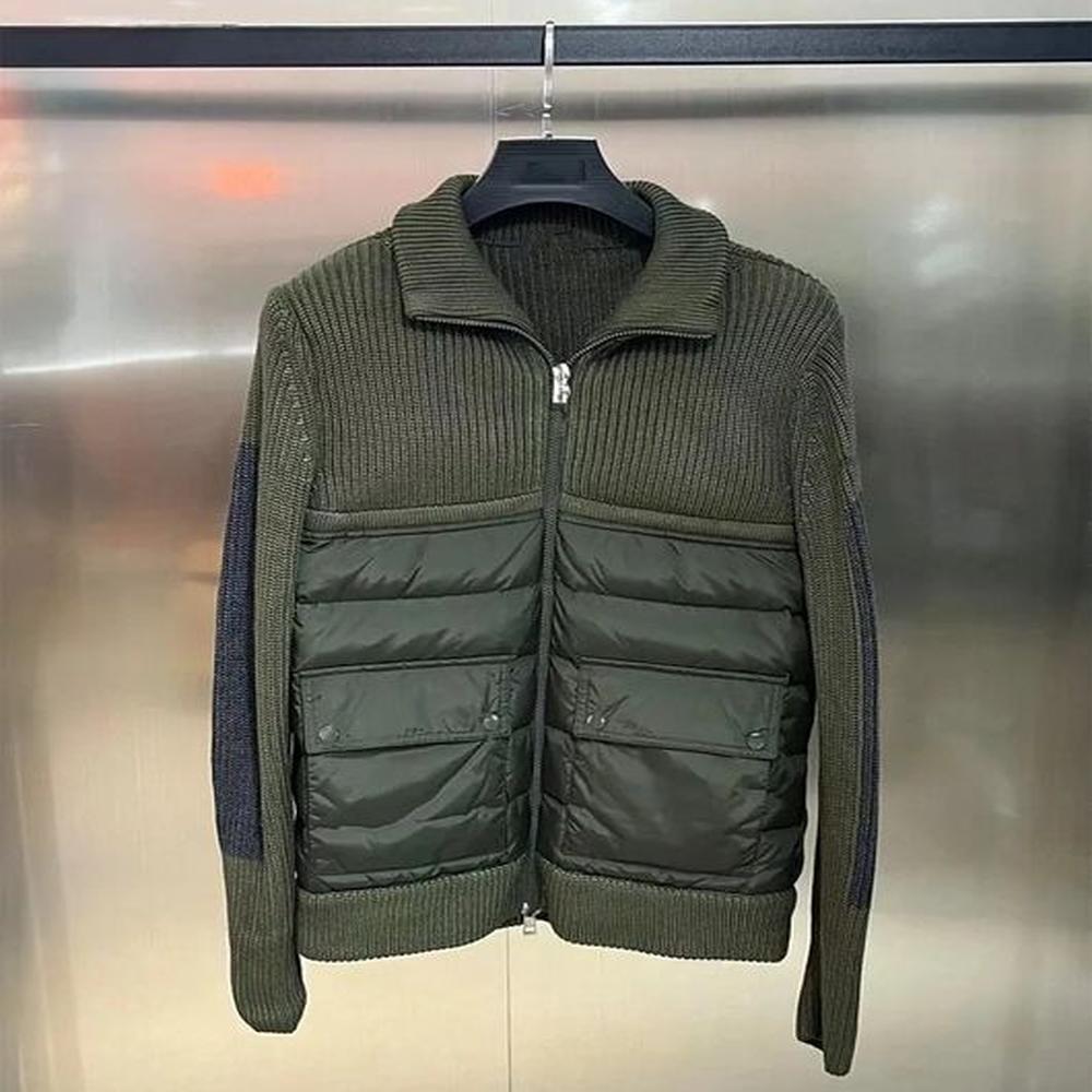 Designer Women Parkas Men's Embroidered Badge Stand Collar Knitted Splice Lightweight Down Casual Jacket Sweater y2k331