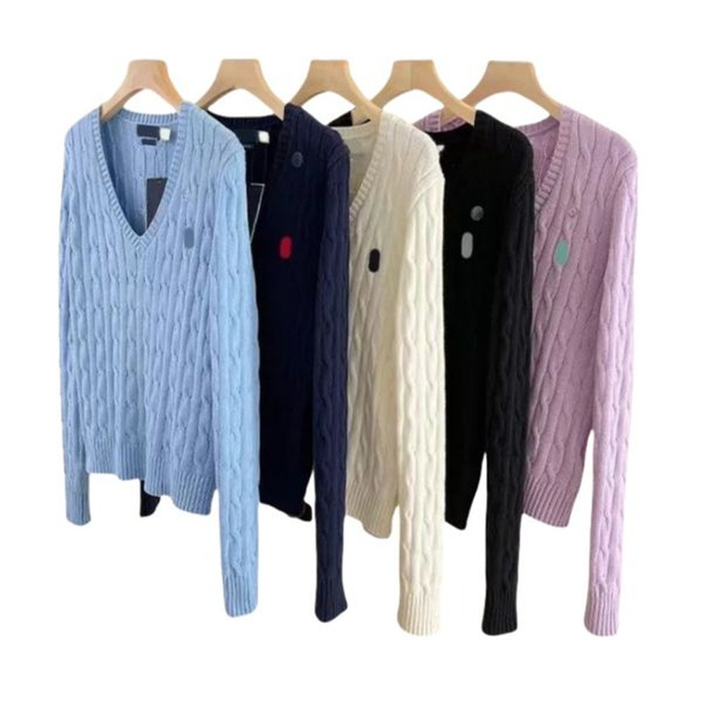 designer women polos sweater top winter new long sleeve vintage