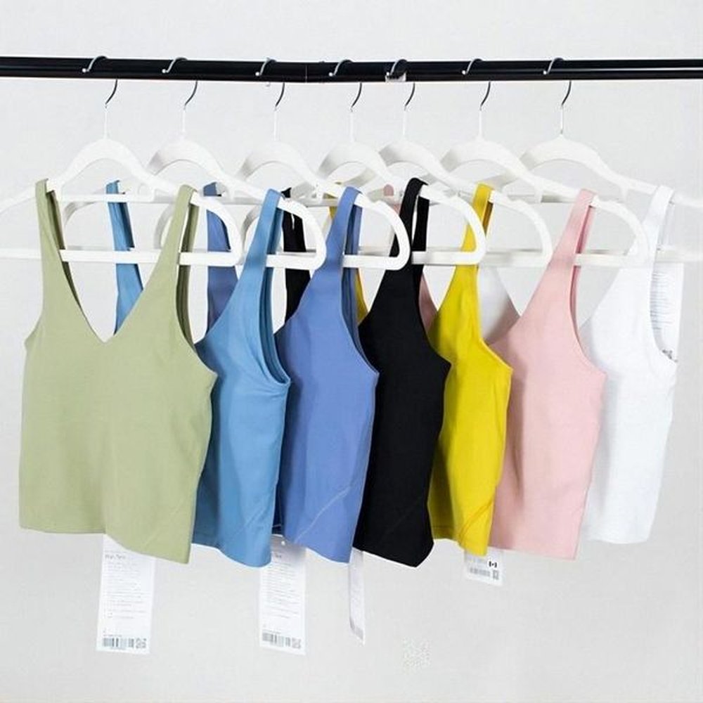 designer women tank tops camis short solid color yoga vest