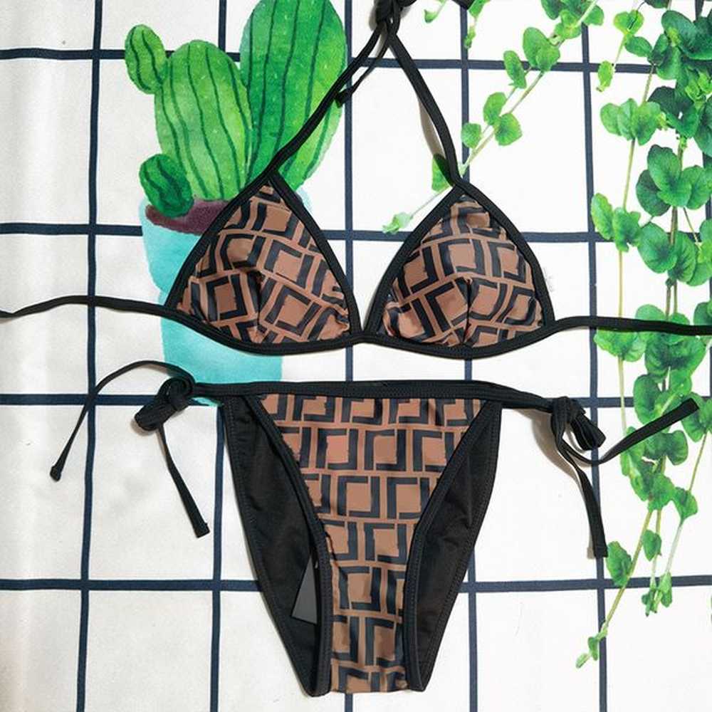 designer womens bikini summer fashion swimsuit classic print pattern