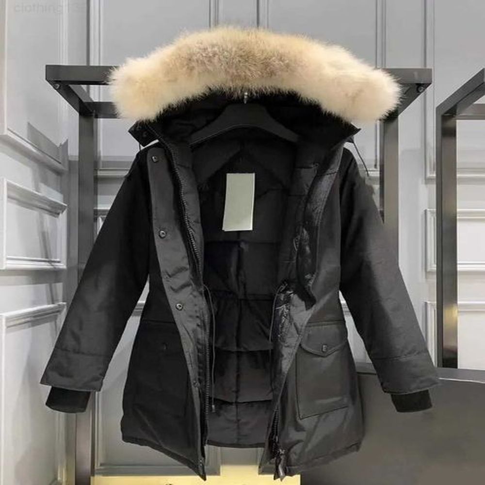 Designer Womens Down Jacket Canadian Fashion Brand gooses Long Coat Large Pocket Fur Collar Thermal Top Female autumn and winter Large Cloth