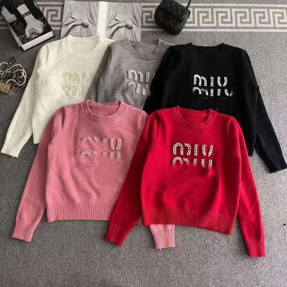 designer womens miu sweaters round neck knitting jacket fashion pullover