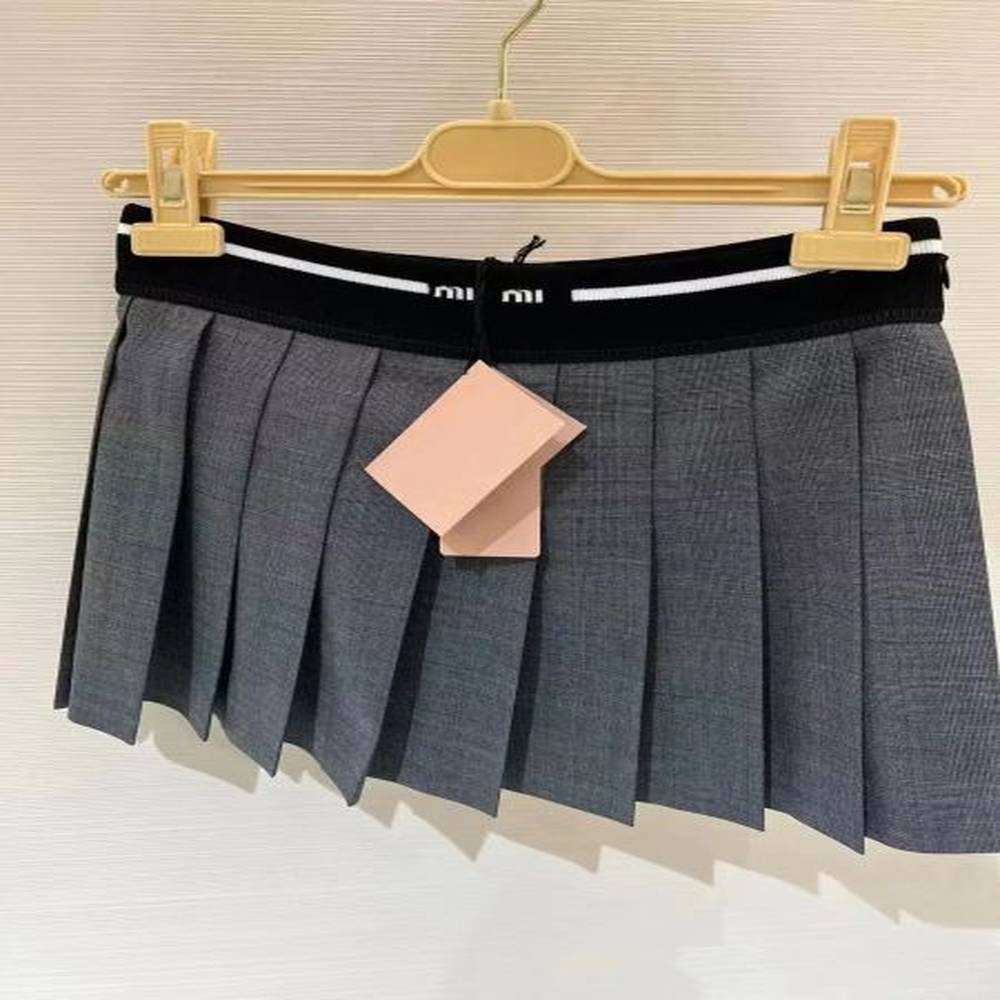 designer womens short skirts summer girls classic pleated mini maxi