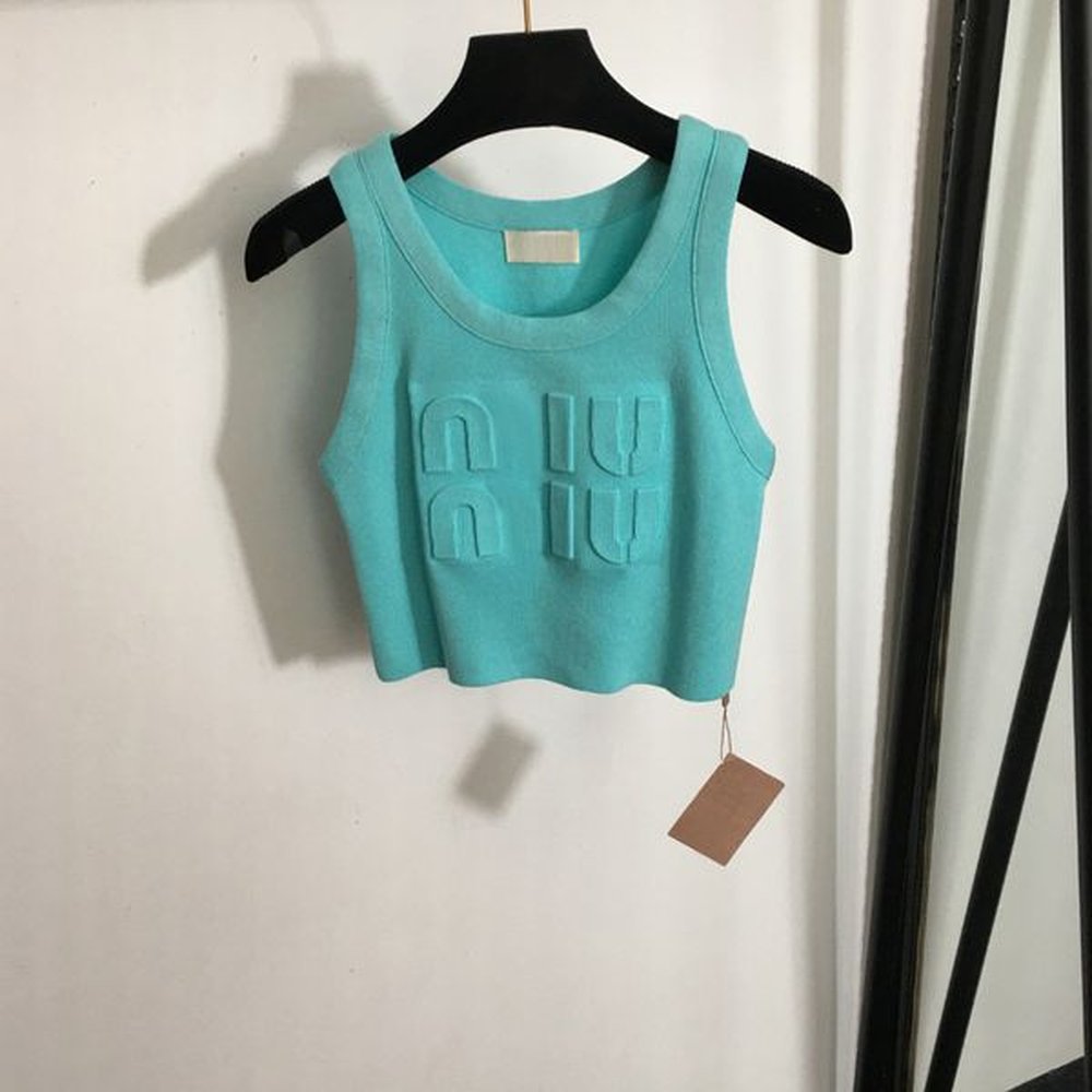 designer womens summer new d printed letter knitted tank