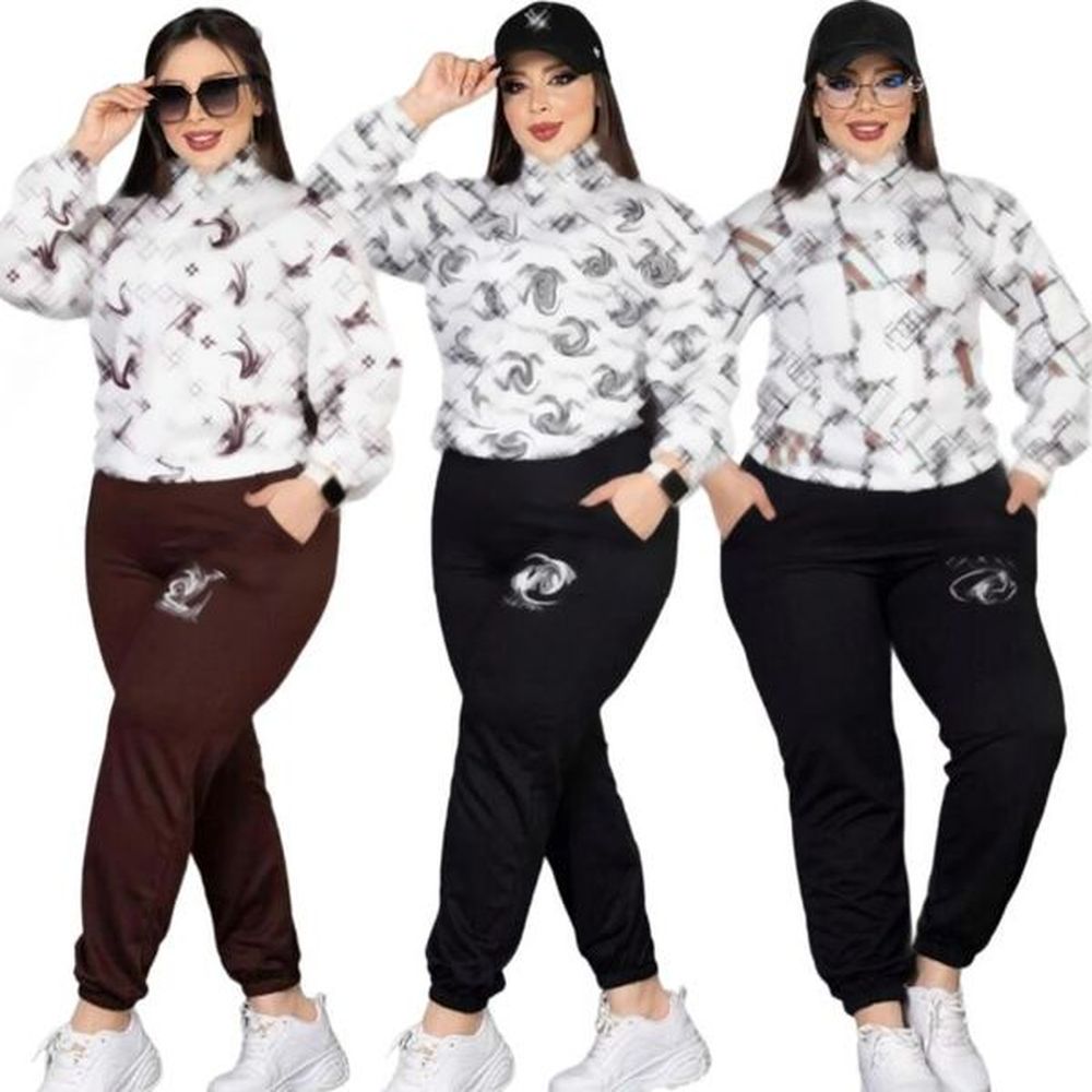 designer womens tracksuits autumnwinter fashion temperament commuting printed womens two