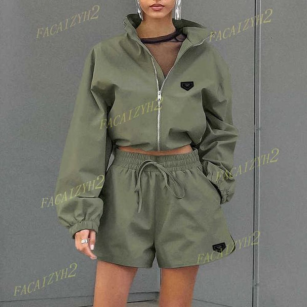 designer womens tracksuits fashionable sports windbreaker set autumnwinter loose jacket