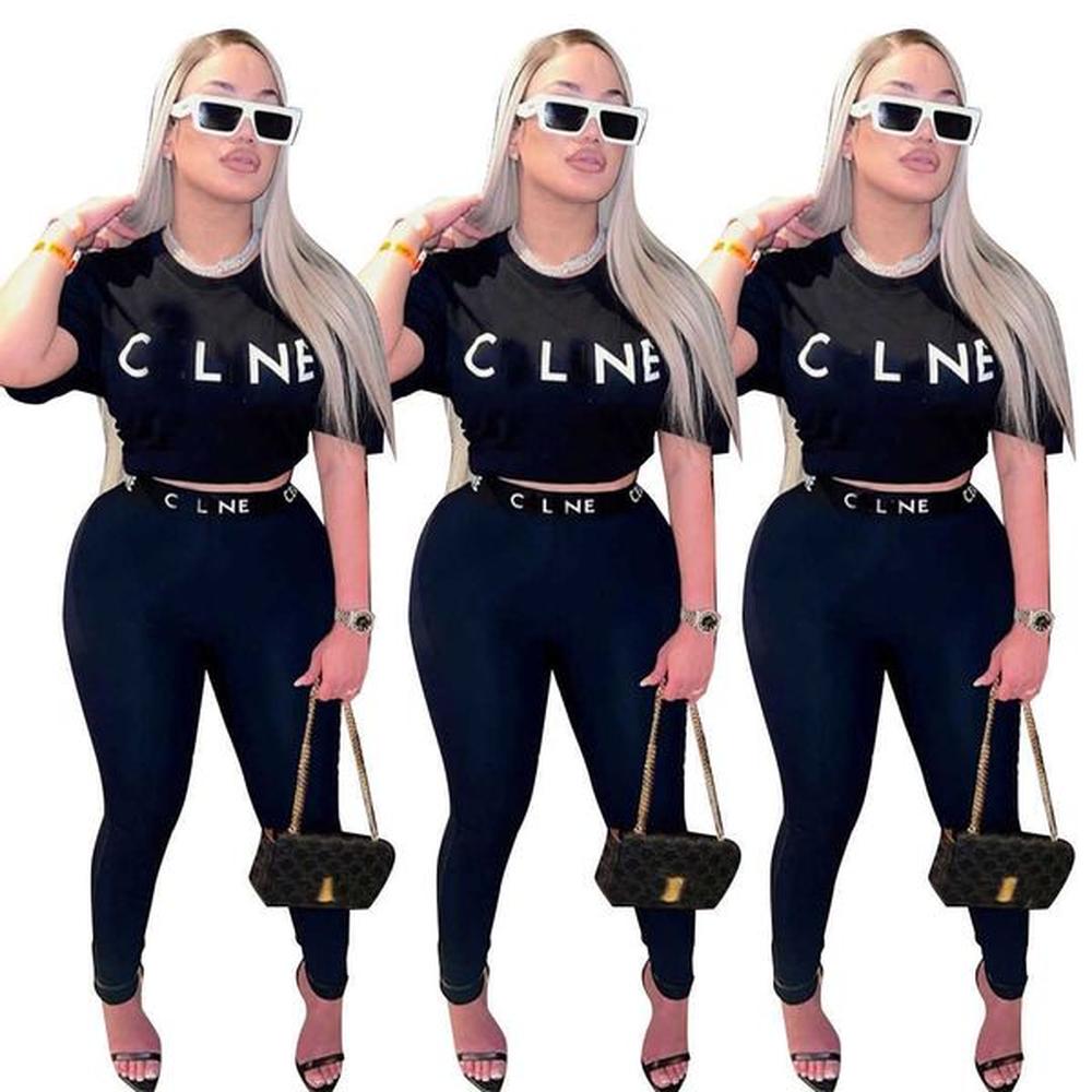 designer womens tracksuits sports two piece pants set woman