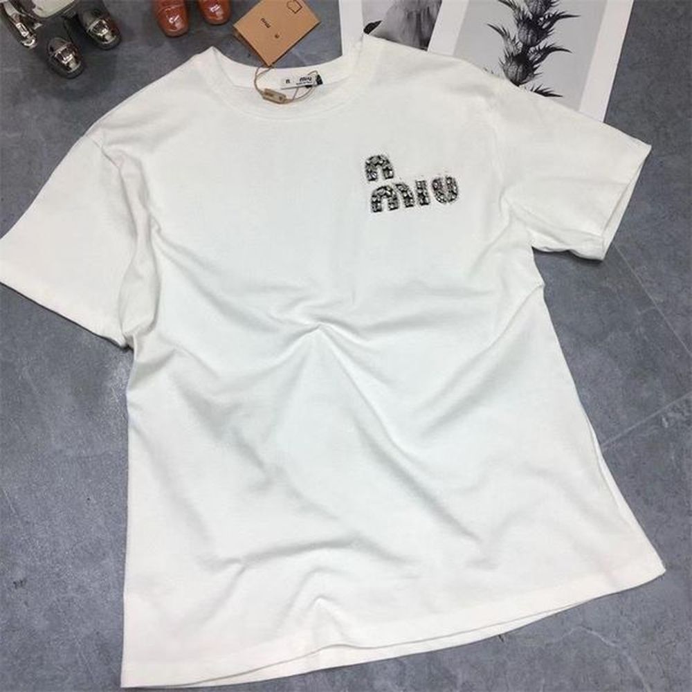 designer womens tshirt m home bestseller loose fitting rhinestone letter