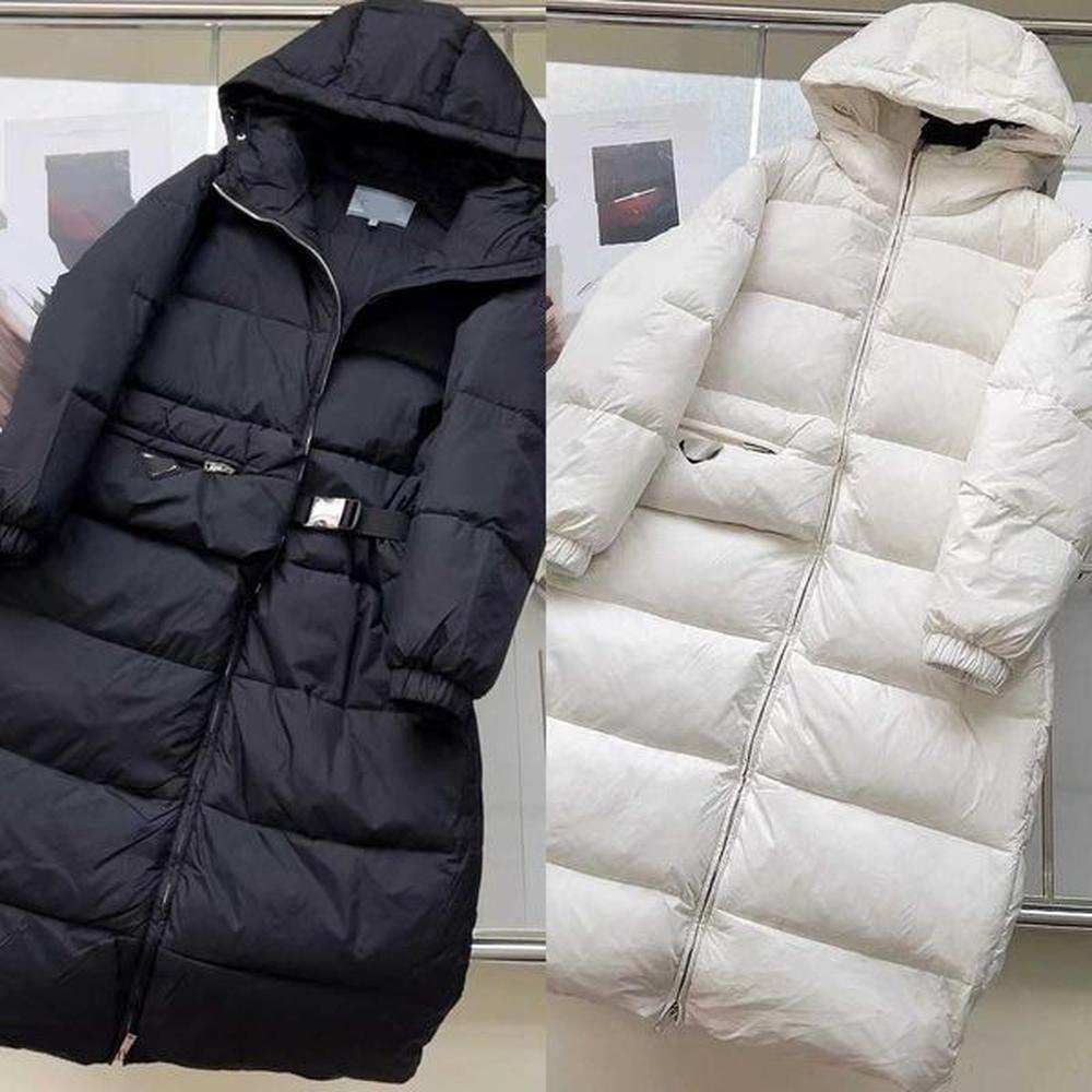 designer womens white down jackets winter warm long coats casual