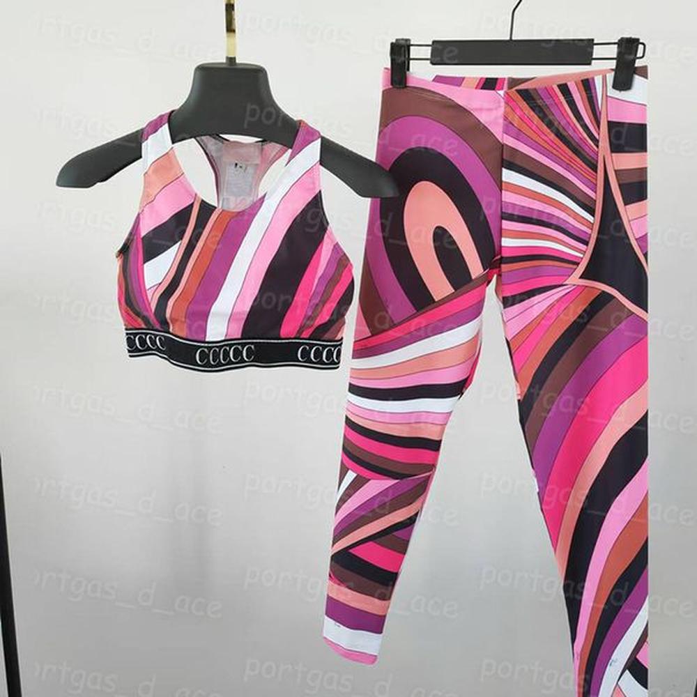 designer yoga outfit fashion women tracksuit multicolor sexy padded cropped