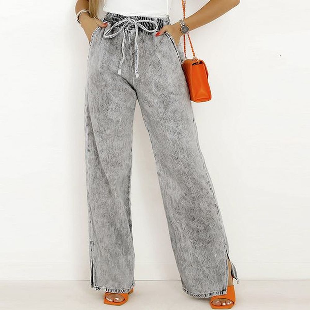 designers autumn and winter new versatile light colored casual wide