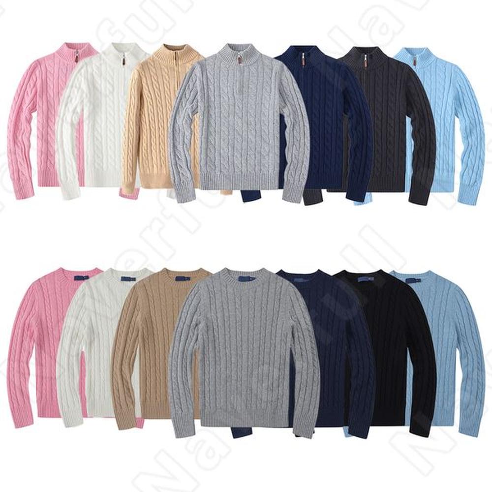 Designers Mens Sweaters Shirts Thick Half Zipper High Neck Womens Warm Pullover Slim Knit Knitted Polos Jumpers Cotton Sweatshirt Warm Twist