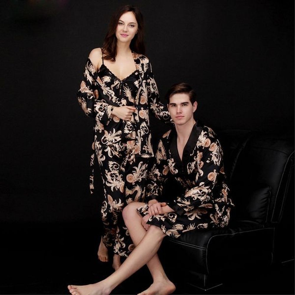 designers new ice silk couple womens summer three piece set