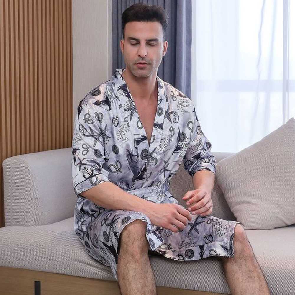 designers new mens pajamas sleepwear five quarter sleeve youth summer