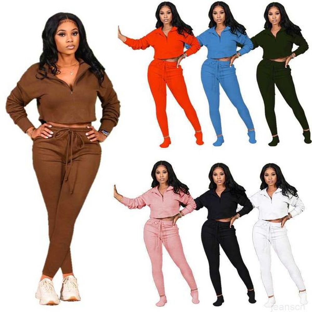 designers women clothes pants two piece set with cotton