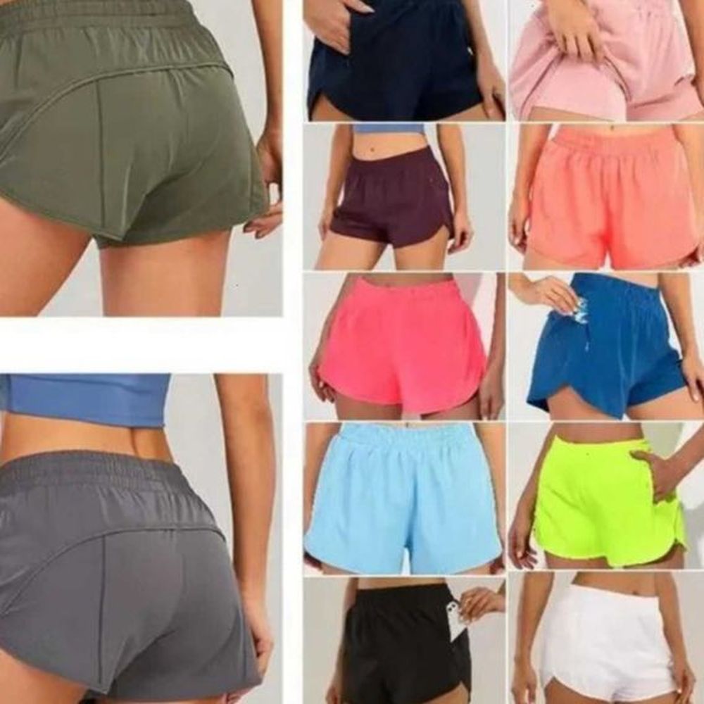 designers womens yoga shorts fit zipper pocket high rise