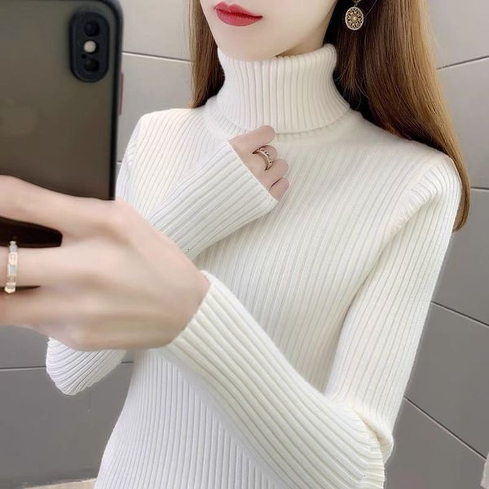 diagonal cross womens high neck sweater for winter wear new