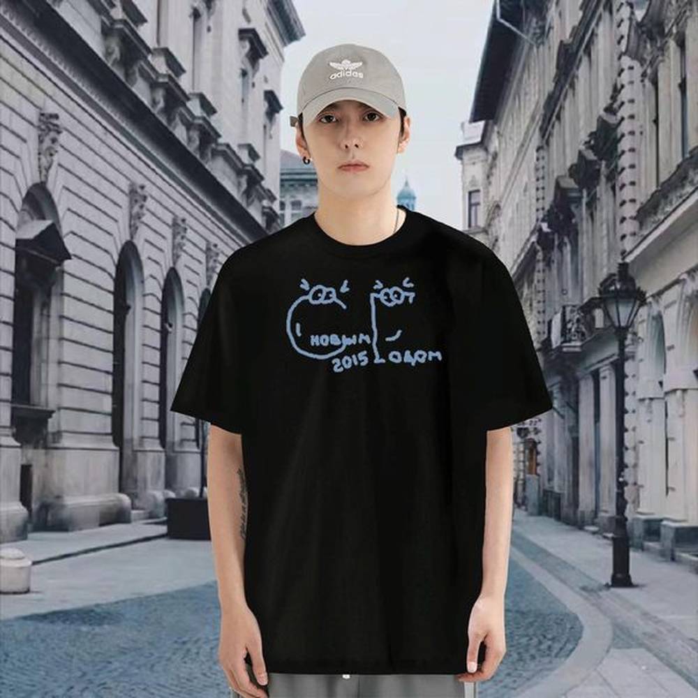 DIY Customized Mens T Shirts cartoon Clothings 230g Pure Cotton Hip Hop Street Popular Custom Big Size Breathable Short Sleeve Couples T Shi