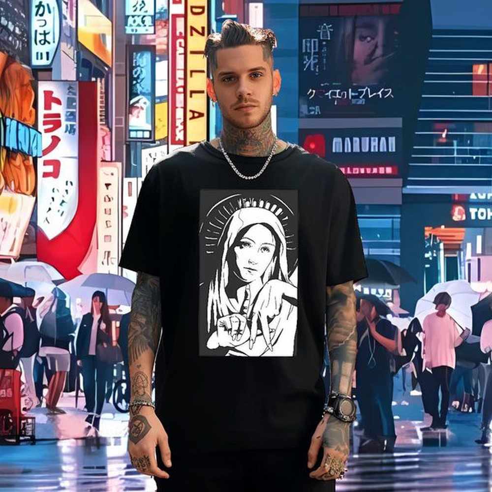 DIY Customized T-Shirts Daily Wear 230g Cotton Loose Fit Men Clothes T-Shirt 180g Cotton Customized Print Tops Tees