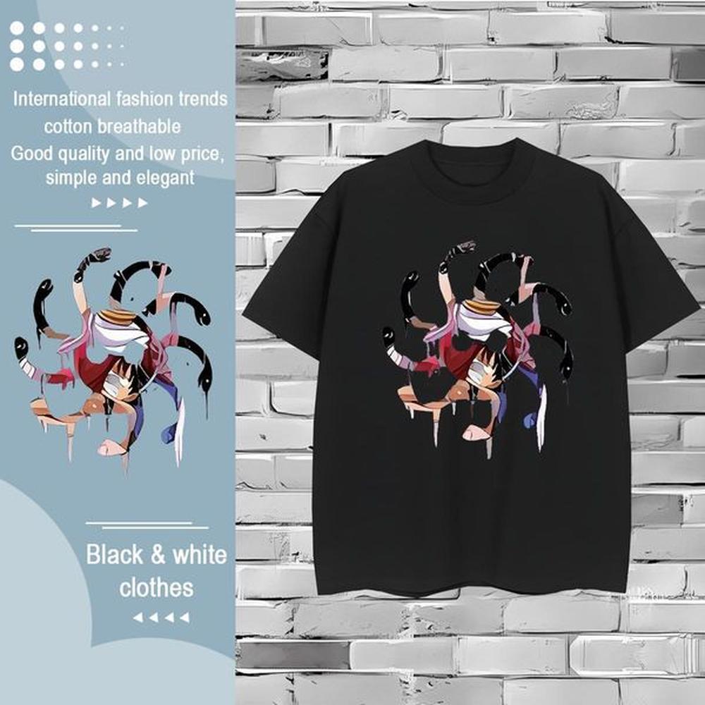 DIY Men T Shirts FASHION 230g Cotton Anime Men Clothes T-Shirt Outdoor O Neck Short Sleeves High Quality Tops Shirt